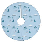 Sneeuwvlokken en downhill skiër kerstboom rok (Voorkant)