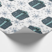 Sneeuwvlokken en Gift Boxes Cadeaupapier (Hoek)