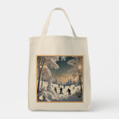 "Sneeuwvlokken en glimlachen" Tote Bag (Achterkant)
