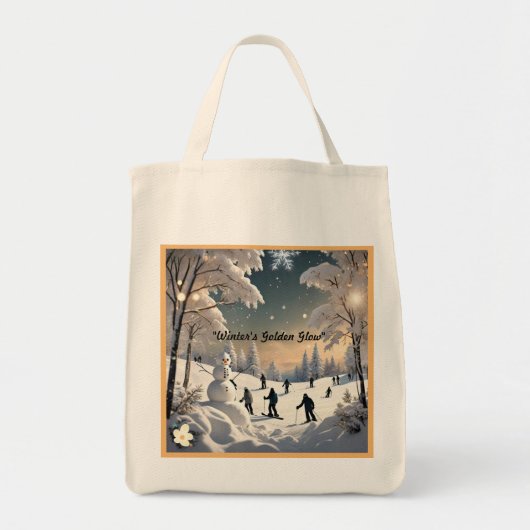 "Sneeuwvlokken en glimlachen" Tote Bag (Voorkant)