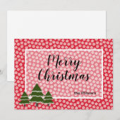 Sneeuwvlokken en groenblijvende bomen Platte vakan Feestdagenkaart (Voorkant / Achterkant)