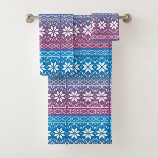 Sneeuwvlokken en kant bad handdoek (Insitu)