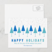 Sneeuwvlokken en kerstbomen Briefkaart (Voorkant / Achterkant)