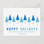 Sneeuwvlokken en kerstbomen Briefkaart (Voorkant)