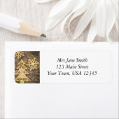 Sneeuwvlokken en kerstbomen etiket (Insitu)