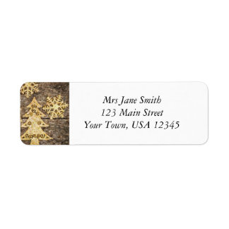 Sneeuwvlokken en kerstbomen etiket