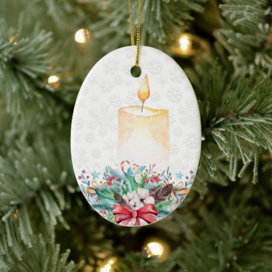 Sneeuwvlokken en kerstdecoratie keramisch ornament (Boom)