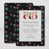 Sneeuwvlokken en kerstfeestartikelen kaart (Voorkant / Achterkant)