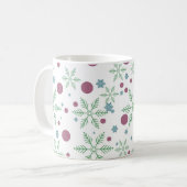 Sneeuwvlokken en kerstpatronen voor stippen  koffiemok (Voorkant links)