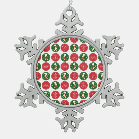 Sneeuwvlokken en kousen tin sneeuwvlok ornament (Voorkant)