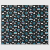 Sneeuwvlokken en krulpapier cadeaupapier (Vlak)