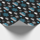 Sneeuwvlokken en krulpapier cadeaupapier (Hoek)