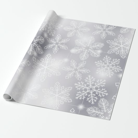 Sneeuwvlokken en -lichten cadeaupapier (Uitgerold)