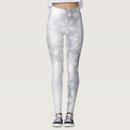 Sneeuwvlokken en -lichten leggings (Voorkant)
