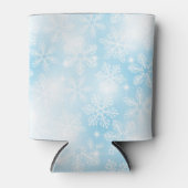 Sneeuwvlokken en lichten op blauw blikjeskoeler (Voorkant)