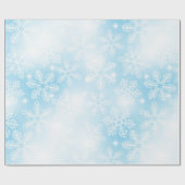 Sneeuwvlokken en lichten op blauw cadeaupapier (Vlak)