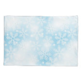 Sneeuwvlokken en lichten op blauw kussensloop (Achterkant)