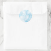 Sneeuwvlokken en lichten op blauw ronde sticker (Tas)