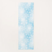 Sneeuwvlokken en lichten op blauw yogamat (Voorkant)