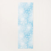 Sneeuwvlokken en lichten op blauw yogamat (Achterkant)