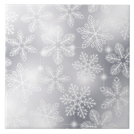 Sneeuwvlokken en -lichten tegeltje (Voorkant)