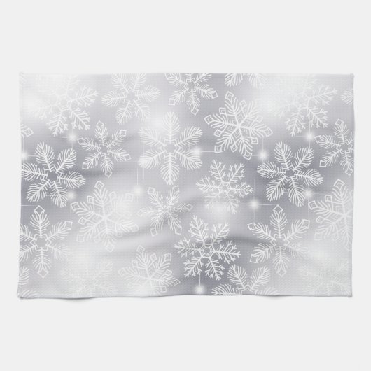Sneeuwvlokken en -lichten theedoek (Horizontaal)