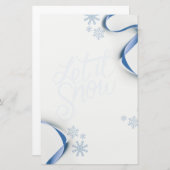 Sneeuwvlokken en linten laten het sneeuwen briefpapier (Voorkant / Achterkant)