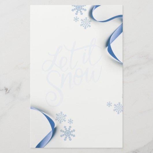 Sneeuwvlokken en linten laten het sneeuwen briefpapier (Voorkant)