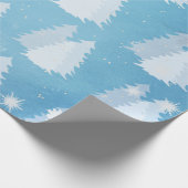 Sneeuwvlokken en met sneeuw bedekte bomen Inpakpap Cadeaupapier (Hoek)