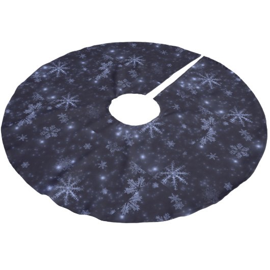 Sneeuwvlokken en Midnight Blue Achtergrond Boom Ro Kerstboom Rok (Gekanteld)