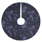Sneeuwvlokken en Midnight Blue Achtergrond Boom Ro Kerstboom Rok (Voorkant)