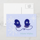 Sneeuwvlokken en Mutsen Briefkaart (Voorkant / Achterkant)