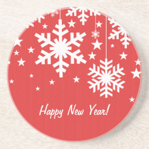 Sneeuwvlokken en Onderzetter van sterren, rood