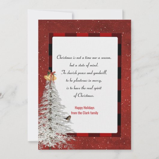 sneeuwvlokken en pijnbomen met Kerstmis op gebloed Feestdagenkaart (Voorkant)