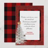 sneeuwvlokken en pijnbomen met Kerstmis op gebloed Feestdagenkaart (Voorkant / Achterkant)