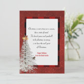 sneeuwvlokken en pijnbomen met Kerstmis op gebloed Feestdagenkaart (Staand voorkant)