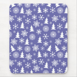 Sneeuwvlokken en pijnbomen muismat