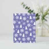 Sneeuwvlokken en Pine Trees Pattern Briefkaart (Staand voorkant)