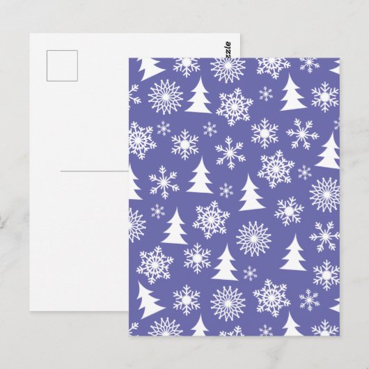 Sneeuwvlokken en Pine Trees Pattern Briefkaart (Voorkant / Achterkant)