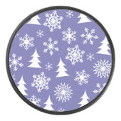 Sneeuwvlokken en Pine Trees Pattern Hockey Puck (Voorkant)