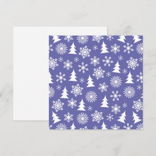 Sneeuwvlokken en Pine Trees Pattern Kaart (Voorkant / Achterkant)