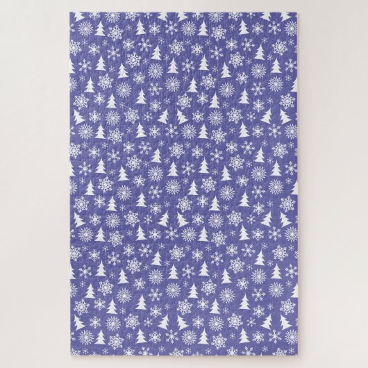 Sneeuwvlokken en Pine Trees Pattern Legpuzzel (Verticaal)