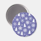 Sneeuwvlokken en Pine Trees Pattern Magneet (Voorkant / Achterkant)