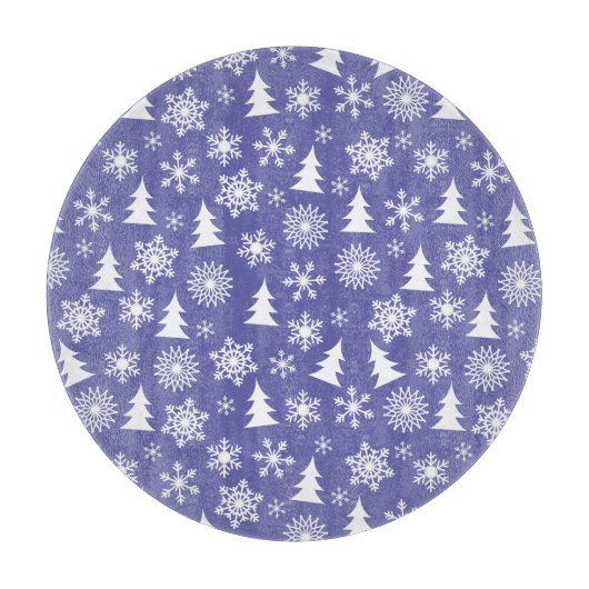 Sneeuwvlokken en Pine Trees Pattern Snijplank (Voorkant)