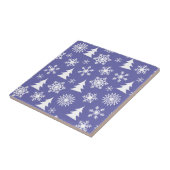 Sneeuwvlokken en Pine Trees Pattern Tegeltje (Zijkant)