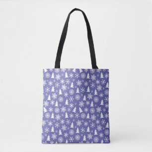 Sneeuwvlokken en Pine Trees Pattern Tote Bag
