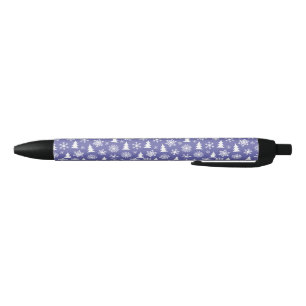 Sneeuwvlokken en Pine Trees Pattern Zwarte Inkt Pen