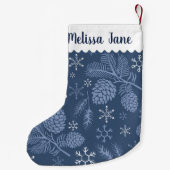 sneeuwvlokken en pinecones kleine kerstsok (Achterkant)