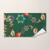 Sneeuwvlokken en rendierkerstdrank groen bad handdoek (Handdoek)