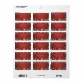 Sneeuwvlokken en Rode Damast bruiloft Etiket (Full Sheet)